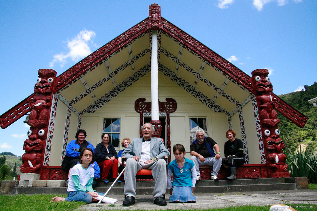 Four generations on their marae