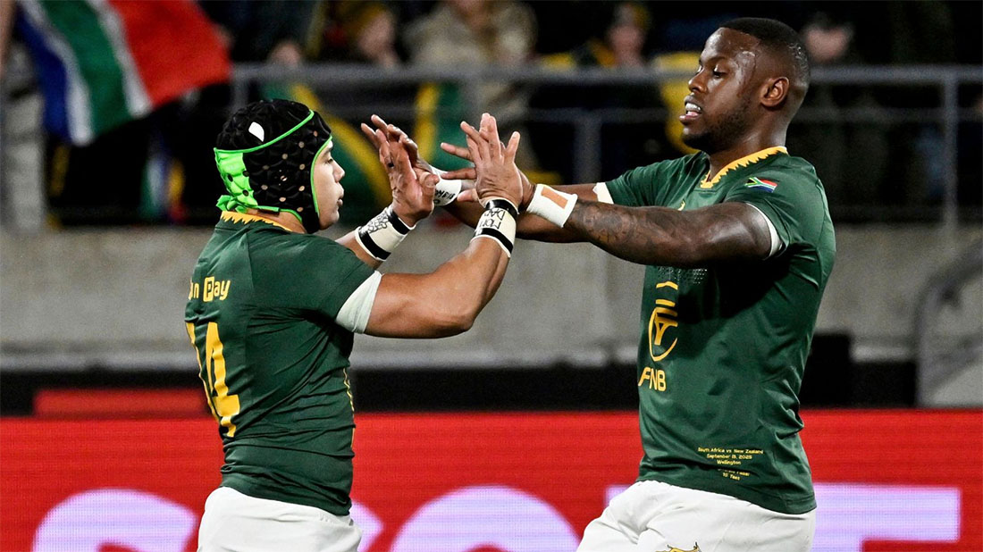Rugby team celebrating